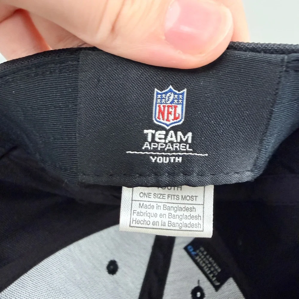 NFL Team Apparel Carolina Panthers Youth Hat Black Blue Embroidered FitMax70